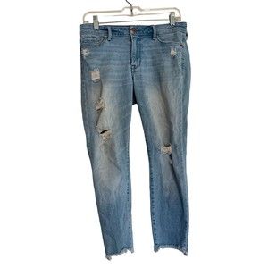 abercrombie fitch jeans Harper Ankle Distressed Denim Jeans Sz 4S 27